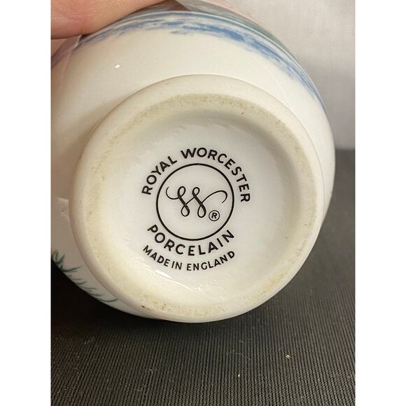 Vintage Royal Worcester Porcelain Egg Coddler with chrome top Birds Wren VGUC - Picture 11 of 16